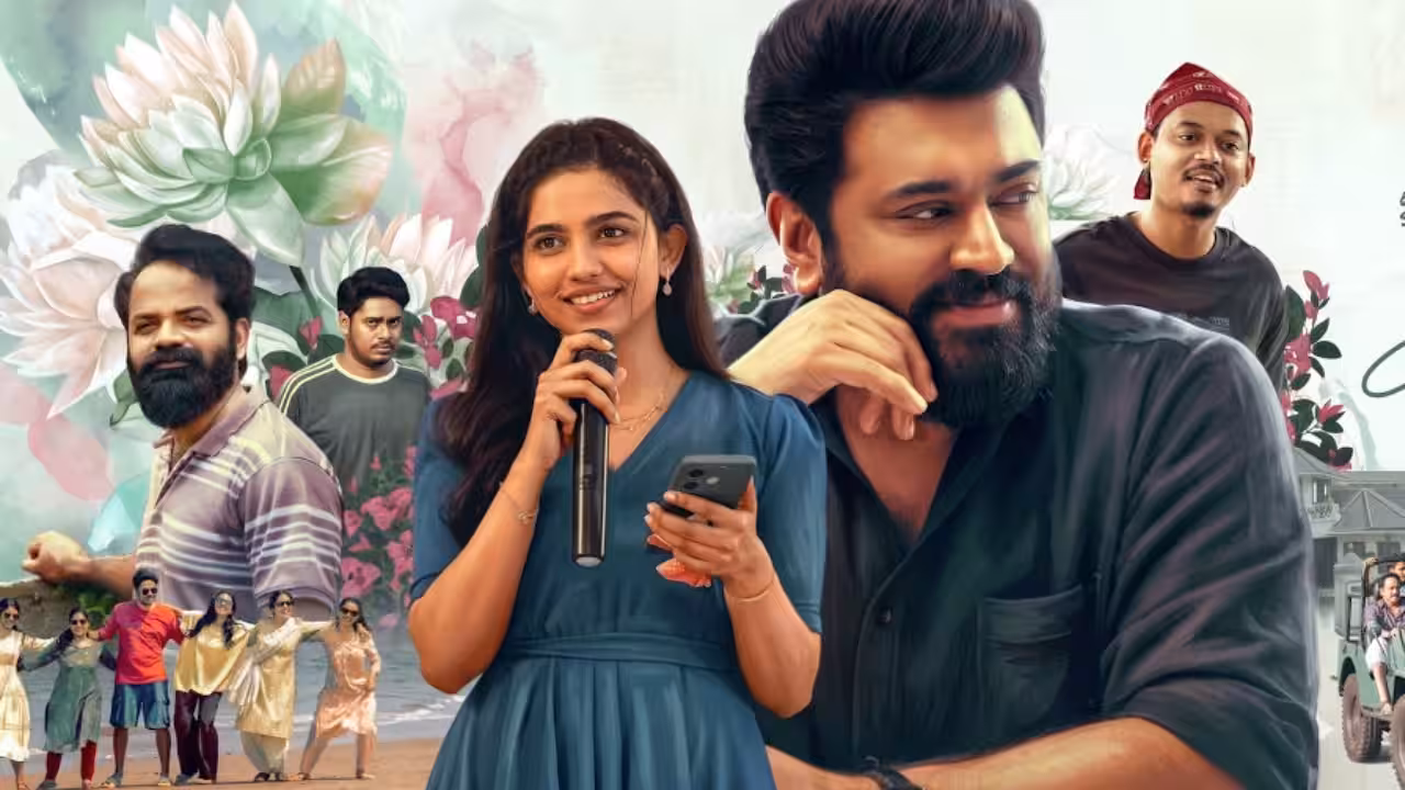 Nivin Pauly and Mamitha Baiju in a still from the Malayalam film Bethlehem Kudumba Unit