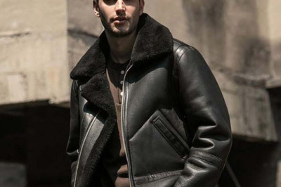 Black Mens Aviator Jacket